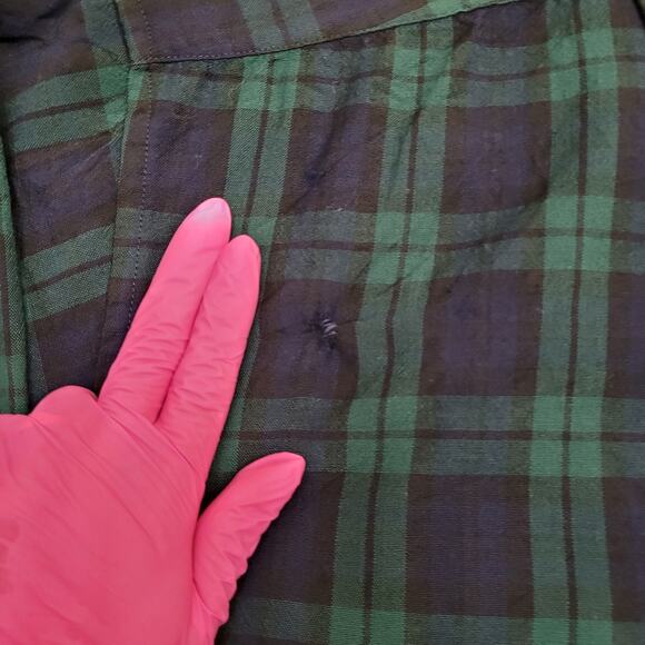 Vintage Pendleton Flannel Plaid Button Shirt Large 24x30 Blue Green - Picture 3 of 12